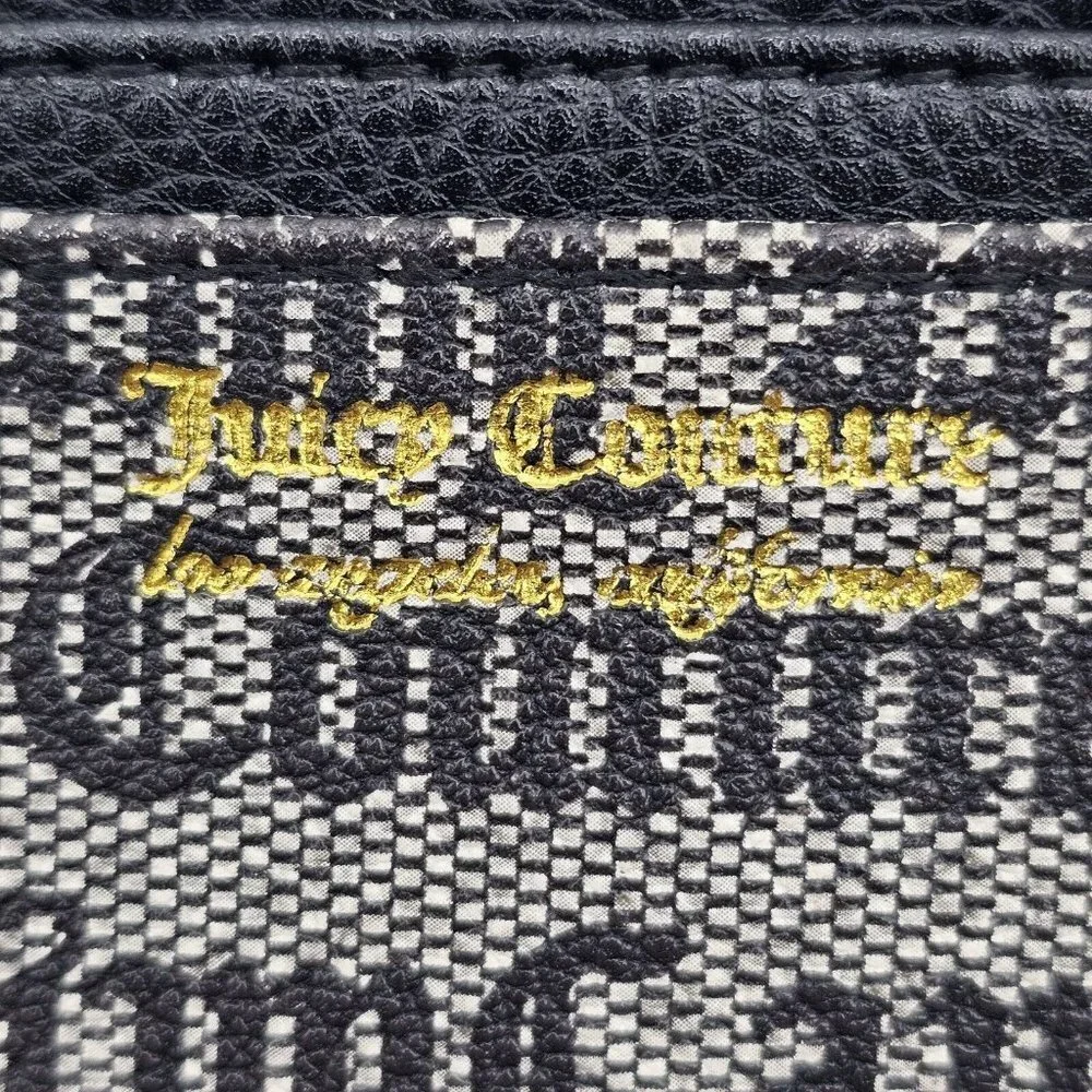 Juicy Couture Gothic Status Black Heart To Heart Card Case Black Gray Clip